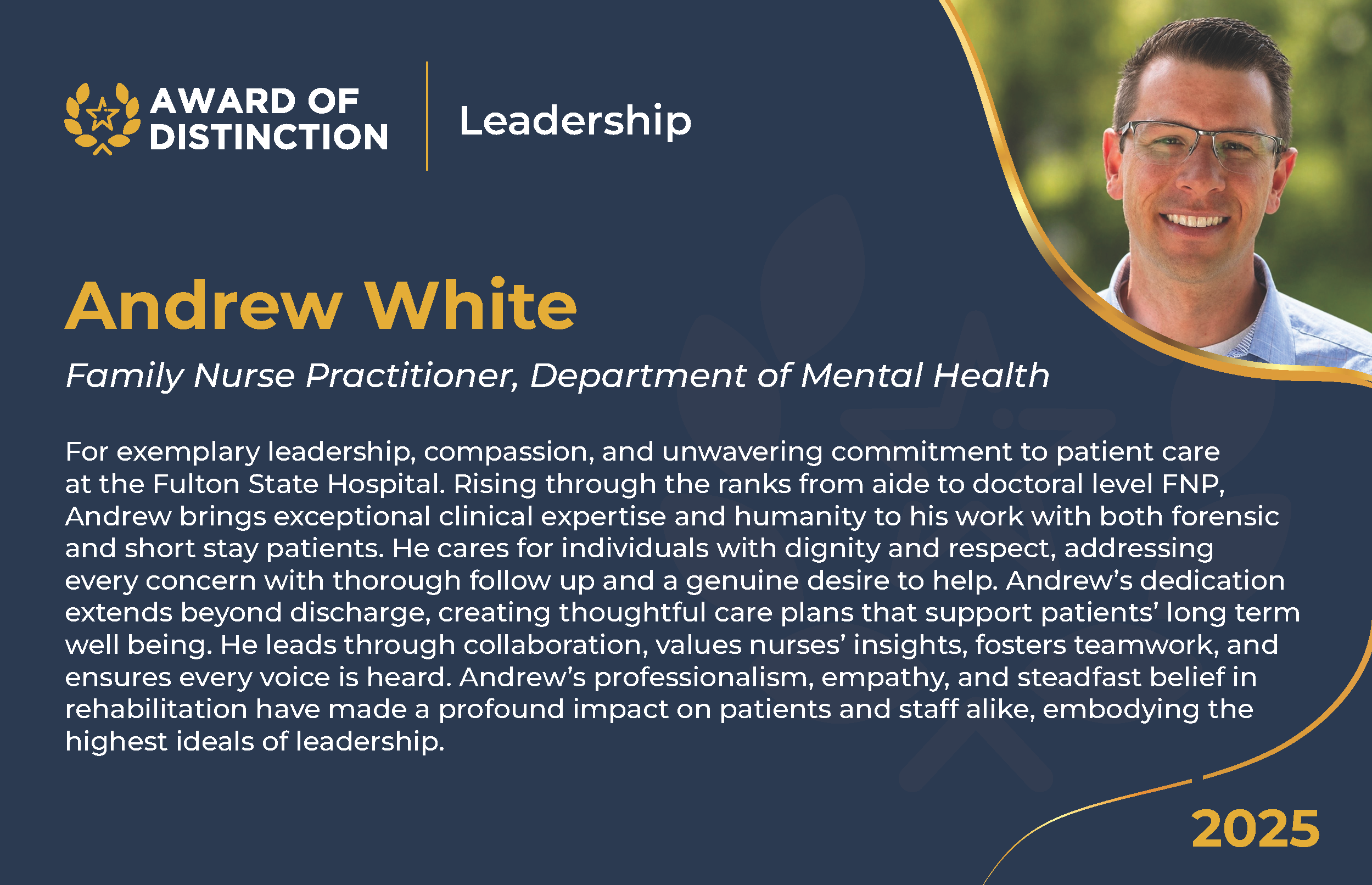 Andrew White - 2025 Leadership Award of Distinction